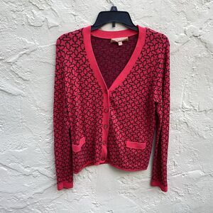 Cardigan Ellen Tracy v neck button down sweater